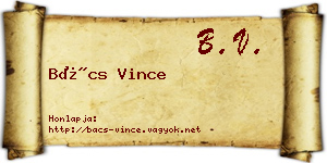 Bács Vince névjegykártya