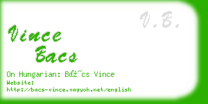 vince bacs business card